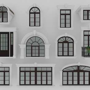 欧式古典平开窗3D模型下载